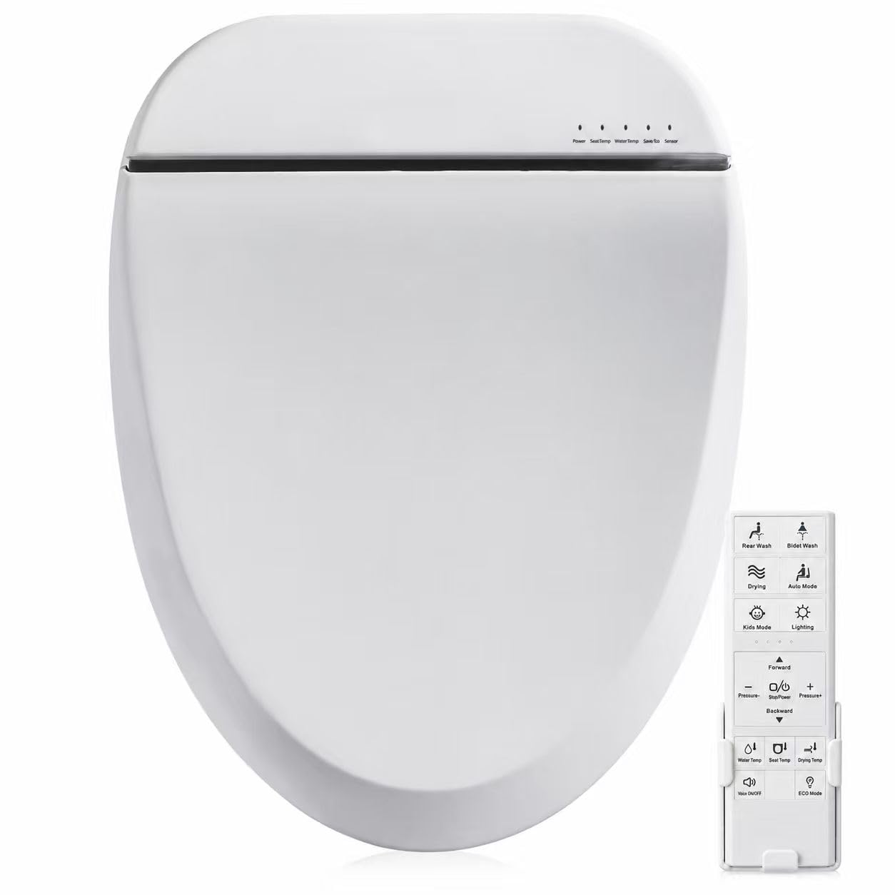 ZMJH Smart Bidet Toilet Seat, Heated with Vortex Wash, Warm Dryer
